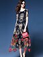 cheap Print Dresses-Women&#039;s Plus Size Daily Street chic Swing Dress Mesh Print Summer Navy Blue M L XL XXL / Loose