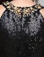 cheap Evening Dresses-A-Line Sparkle &amp; Shine Formal Evening Dress Jewel Neck Sleeveless Floor Length Satin Sequined with Beading Sequin