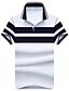 baratos polo clássico-Homens Camisa de golfe Listrado Colarinho Colarinho de Camisa Branco Azul Cinzento Manga Curta O negócio Casual Clássico Blusas Algodão / Verão / Verão