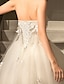 cheap The Wedding Store-Ball Gown Wedding Dresses Sweetheart Neckline Floor Length Lace Over Tulle Strapless with Crystal Lace Appliques 2022