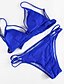 cheap Bikinis-Women&#039;s Swimwear Bikini Swimsuit Solid Colored Black Royal Blue Triangle Strap Bathing Suits