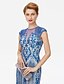 Χαμηλού Κόστους Φορέματα για τη Μητέρα της Νύφης-Ίσια Γραμμή Φόρεμα Μητέρας της Νύφης Όμορφη Πλάτη Φανταχτερό Με Κόσμημα Μακρύ Όλο δαντέλα Κοντομάνικο με Πούλιες 2020