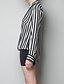 cheap Plus Size Tops-Women&#039;s Shirt Striped Deep V Daily Work Long Sleeve Tops Casual Streetwear Punk &amp; Gothic Black / Sexy