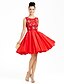 cheap Special Occasion Dresses-Ball Gown Beautiful Back Holiday Homecoming Cocktail Party Dress Jewel Neck Sleeveless Knee Length Satin Tulle with Pleats Pearls Appliques 2020