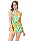 cheap Women&#039;s Swimwear &amp; Bikinis-Women&#039;s Lace Up Tankini Halter Neck Swimwear Swimsuit Bathing Suits - Color Block Blue Yellow Gray