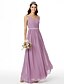 cheap Bridesmaid Dresses-A-Line V Neck Floor Length Chiffon Bridesmaid Dress with Sash / Ribbon / Criss Cross / Pleats / Open Back