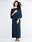 cheap Plus Size Dresses-Women&#039;s Off Shoulder Plus Size Daily Club Maxi Sheath Dress - Solid Colored Ruched Boat Neck Spring Navy Blue Army Green Royal Blue XL XXL XXXL