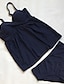 levne Bikini a plavky-Dámské Jednobarevné Sportovní Tankini Plavky Čistá barva Jednobarevné Lodičkový Plavky Plavky Černá Vodní modrá
