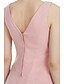 cheap Bridesmaid Dresses-A-Line Bridesmaid Dress V Neck Sleeveless Open Back Knee Length Chiffon with Side-Draped 2022