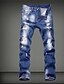 cheap Men&#039;s Pants-Men&#039;s Street chic Cotton Loose / Jeans Pants - Solid Colored Blue 34 / Spring / Weekend