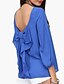 preiswerte Blusen und Hemden für Damen-Damen Alltag Bluse Solide Oberteile Baumwolle Freizeit Schwarz Blau Gelb