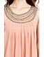 cheap Women&#039;s Dresses-Women&#039;s Daily Going out Street chic Mini Loose Chiffon Dress - Solid Colored Beaded Pleated Summer Black Beige Pink L XL XXL