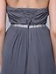 Χαμηλού Κόστους Βραδινά Φορέματα-Γραμμή Α Μπλοκ χρωμάτων Επίσημο Βραδινό Φόρεμα Λαιμόκοψη V Αμάνικο Ουρά μέτριου μήκους Σιφόν με Χιαστί Κρυστάλλινη λεπτομέρεια Χάντρες 2020