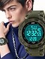 cheap Dress Classic Watches-Men&#039;s Sport Watch Smartwatch Wrist Watch Digital Silicone Multi-Colored 50 m Calendar / date / day Chronograph Creative Digital Charm Fashion Dress Watch Unique Creative - Gold Green Blue Two Years