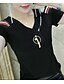 cheap Plus Size Tops-Women&#039;s T shirt Tee Striped Solid Colored V Neck Red White Black Dailywear Date Clothing Apparel Cotton Basic / Summer / Short Sleeve