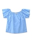 levne Sady-Dívčí Směs bavlny Léto Sady oblečení, Krátký rukáv Květinový Vodní modrá