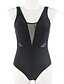 cheap Women&#039;s Swimwear &amp; Bikinis-Women&#039;s Solid Sports One-piece Swimsuit Solid Colored Halter Neck Swimwear Bathing Suits Black