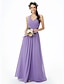 cheap Bridesmaid Dresses-Sheath / Column Straps Floor Length Chiffon Bridesmaid Dress with Lace / Sash / Ribbon / Criss Cross