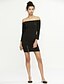 cheap Mini Dresses-Women&#039;s Off Shoulder Party Mini Bodycon Dress - Solid Colored Split Off Shoulder Fall White Black S M L