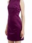 cheap Bridesmaid Dresses-Sheath / Column Bateau Neck Knee Length Satin Bridesmaid Dress with