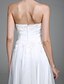 abordables Vestidos de novia-Corte en A Vestidos de novia Sin Tirantes Asimétrica Tul Sin Tirantes con Fruncido Apliques 2020