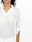 baratos Blusas e Camisas de mulher-Mulheres Camisa Social Casual / Moda de Rua Sólido Colarinho Chinês Branco M / Outono