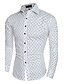 levne Pánské košile-Pánské - Kostičky Čínské vzory Košile Bavlna Klasický límeček Bílá / Dlouhý rukáv
