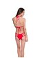 preiswerte Bikinis und Bademode-Damen solide Cutouts Halter Rote Bikinis Bademode Badeanzug - Solide S M L Rote