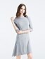 cheap Women&#039;s Dresses-Women&#039;s Loose Cotton 3/4 Length Sleeve Solid Colored Modern Style Classic Patchwork Summer All Seasons Crew Neck Casual Vintage Party Daily Holiday Cotton Split Light gray S M L XL XXL / Asymmetrical