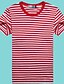 cheap Men&#039;s Casual T-shirts-Men&#039;s T shirt Tee Striped Round Neck Black Blue Red Short Sleeve Plus Size Daily Beach Tops Active / Summer / Spring / Summer