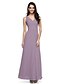 preiswerte Brautjungfernkleider-Sheath / Column Bridesmaid Dress V Neck Sleeveless Elegant Floor Length Chiffon with Criss Cross / Side Draping 2022