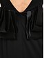 preiswerte Kleider für besondere Anlässe-Eng anliegend U-Ausschnitt Knie-Länge Polyester Kleines Schwarzes Kleid Cocktailparty / Abiball Kleid mit Plissee durch TS Couture®