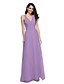 cheap Bridesmaid Dresses-Sheath / Column V Neck Floor Length Lace / Tulle Bridesmaid Dress with Criss Cross / Ruched by LAN TING BRIDE®