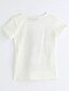 billige T-shirts og trøjer-Pige Geometrisk Trykt mønster Kortærmet Bomuld T-shirt Hvid