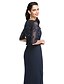 cheap Mother of the Bride Dresses-A-Line Mother of the Bride Dress Convertible Dress Scoop Neck Floor Length Chiffon Half Sleeve No with Appliques 2023