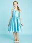 cheap Junior Bridesmaid Dresses-A-Line Halter Neck Knee Length Taffeta Junior Bridesmaid Dress with Sash / Ribbon / Crystal Brooch