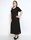 billige Kjoler-Dame Fin Stripe Maxi Plusstørrelser Sort Kjole Vintage Daglig Ferie Skift T Shirt Tunika Stribet Delt L XL