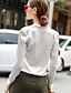 Недорогие Женские блузы и фуфайки-Для женщин На выход На каждый день Блуза V-образный вырез,Простой Секси Однотонный Длинный рукав,Полиэстер