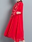 abordables Vestidos de mujer-Mujer Vintage Tejido Oriental Sofisticado Corte Ancho Vestido Estampado Midi