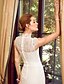 cheap Wedding Dresses-Sheath / Column High Neck Court Train Organza Cap Sleeve Formal / Simple See-Through / Backless Made-To-Measure Wedding Dresses with Lace 2020