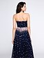 cheap Prom Dresses-A-Line Pattern Dress Prom Formal Evening Dress Strapless Sleeveless Floor Length Chiffon with Criss Cross Pattern / Print