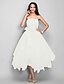 cheap Special Occasion Dresses-Ball Gown Cute Dress Cocktail Party Tea Length Sleeveless Strapless Satin with Sash / Ribbon Bow(s) 2022