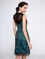 cheap Special Occasion Dresses-Sheath / Column Holiday Homecoming Cocktail Party Dress Illusion Neck Sleeveless Knee Length Lace with Lace  / Prom