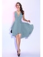 ieftine Cocktail Dresses-A-Line Sexy Dress Homecoming Short / Mini Sleeveless V Neck Taffeta Crisscross Back with Pleats Overskirt 2023