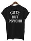 cheap Plus Size Tops-Women&#039;s T shirt Letter Round Neck Daily Holiday Short Sleeve Tops Streetwear White Black Gray