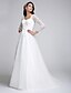 Недорогие Häämekot-A-Line V Neck Court Train All Over Lace Made-To-Measure Wedding Dresses with Lace by LAN TING BRIDE® / See-Through