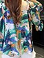 cheap Women&#039;s Blouses &amp; Shirts-Women&#039;s Going out Beach Boho Summer Fall Blouse,Print Strap Half Sleeves Linen Polyester Medium