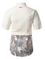 cheap Men&#039;s Shirts-Men&#039;s Daily Going out Work Plus Size Casual Spring Summer Shirt,Geometric Color Block Shirt Collar Short Sleeves Cotton Linen