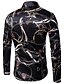 cheap Men&#039;s Shirts-Men&#039;s Party Daily Going out Chinoiserie Cotton Slim Shirt - Abstract Print Blue L / Long Sleeve / Spring / Fall