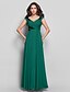 cheap Special Occasion Dresses-Sheath / Column Open Back Dress Formal Evening Floor Length Short Sleeve V Neck Chiffon V Back with Criss Cross Appliques 2022